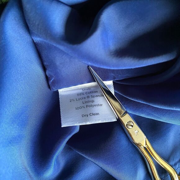 Talbots Womens Petites Skirt 10P Blue Purple Paisley Floral Pencil Lined Stretch - Picture 8 of 10